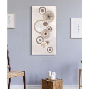 Mauro Ferretti Wandbild Circly mit Applikation 50x3,2x100 cm cremefarben