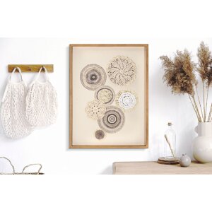 Mauro Ferretti perete mural Circly cu aplicații 45x3.2x60 cm crem