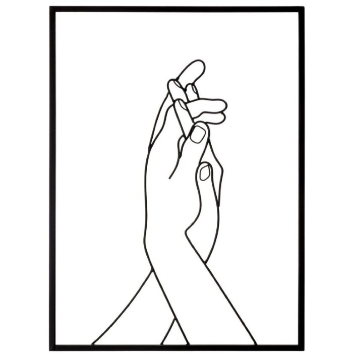 Mauro Ferretti panou de perete Simply Hands 40x1x55 cm negru