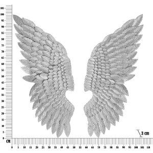 Mauro Ferretti panou de perete Ali Beauty Set 2 piese 37,5x3x100 cm argintiu