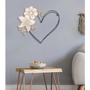 Mauro Ferretti Wandpaneel Herz 50x2x45 cm braun schwarz