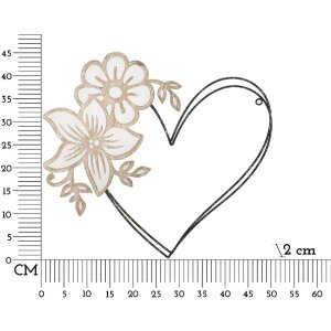 Mauro Ferretti Wandpaneel Herz 50x2x45 cm braun schwarz