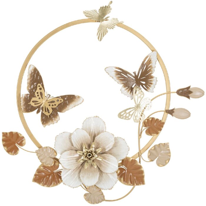 Mauro Ferretti Wanddeko Rouns 58,4x5,1x63,5 cm beige goldfarben