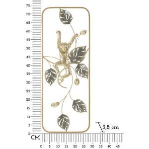 Mauro Ferretti panou de perete maimuță 28.6x3.8x74.3 cm gri auriu