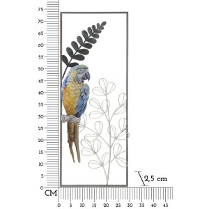 Mauro Ferretti Wandpaneel Papagei 28,6x2,5x74,3 mehrfarbig