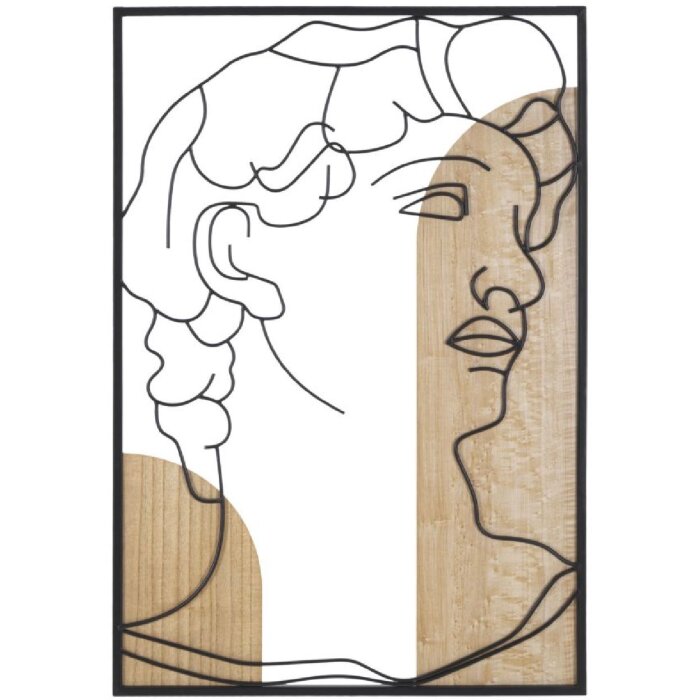 Mauro Ferretti MDF-Wandpaneel David 55x2x80 natur schwarz