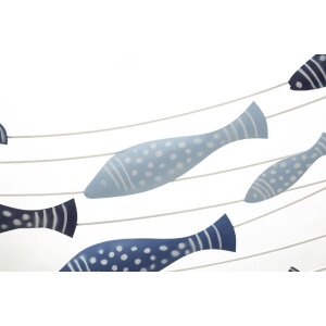 Mauro Ferretti Wandpaneel Pesci 96,5x1,5x61 cm blau