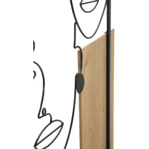 Mauro Ferretti Wandpaneel Gesichter 63x2x90 cm schwarz braun