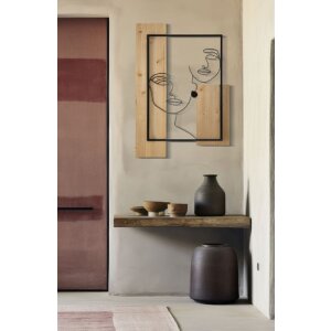 Mauro Ferretti Wandpaneel Gesichter 63x2x90 cm schwarz braun