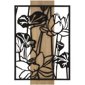 Mauro Ferretti Wandpaneel Lotus 60x2x90 cm schwarz braun