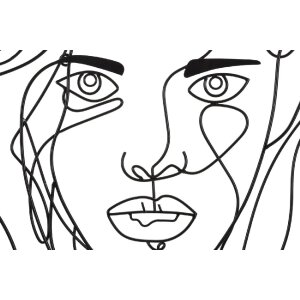 Mauro Ferretti Wandpaneel Gesicht 57,5x1,3x80 cm schwarz