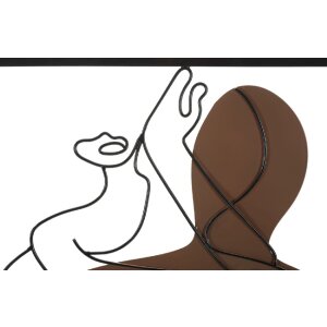 Mauro Ferretti Wandpaneel Ehepaar 60x1,3x80 cm braun schwarz