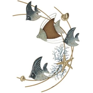 Mauro Ferretti Wandpaneel Dory 61x5x86 cm blau gold