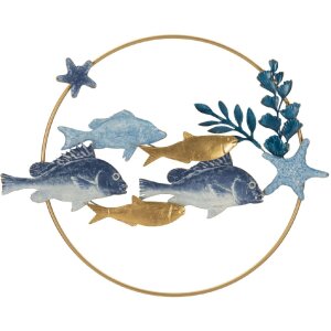 Mauro Ferretti Wandpaneel Marine 77x5x63 cm blau gold