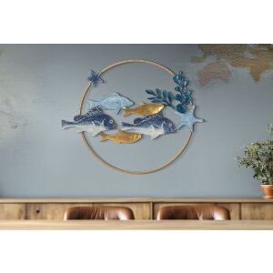 Mauro Ferretti Wandpaneel Marine 77x5x63 cm blau gold