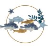 Mauro Ferretti Wandpaneel Marine 77x5x63 cm blau gold