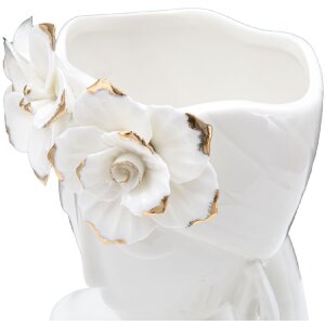 Mauro Ferretti Vază Mrs Jung 21.7x14x21 cm aur alb