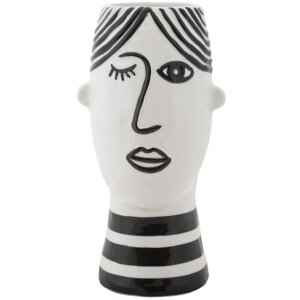Mauro Ferretti Vase Gesicht 13,2x11,8x26,3 cm weiß...