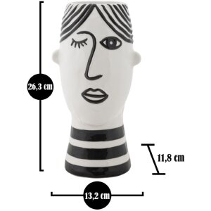 Mauro Ferretti vaza fata 13.2x11.8x26.3 cm alb negru