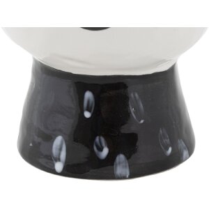 Mauro Ferretti Vase Topf Gesicht Ø 14x18,2 cm weiß schwarz