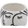 Mauro Ferretti Vase Topf Gesicht Ø 14x18,2 cm weiß schwarz