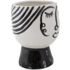 Mauro Ferretti Vase Topf Gesicht Ø 14x18,2 cm weiß schwarz