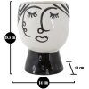 Mauro Ferretti Vase Topf Gesicht Ø 14x18,2 cm weiß schwarz