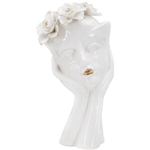 Mauro Ferretti Vase Frau Maske 16,5x14x27,3 cm weiß...