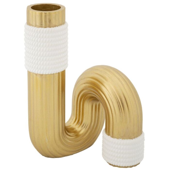 Mauro Ferretti Vase Bann 10,7x10,7x18,3 cm gold weiß