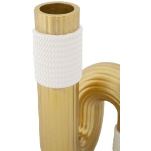 Mauro Ferretti Vase Bann 10,7x10,7x18,3 cm gold weiß