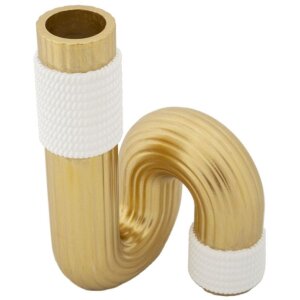 Mauro Ferretti Vase Bann 10,7x10,7x18,3 cm gold weiß