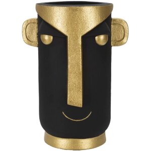Mauro Ferretti Vase Tribal30x23,5x40 cm  schwarz gold