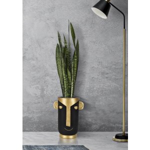 Mauro Ferretti Vase Tribal30x23,5x40 cm  schwarz gold