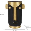 Mauro Ferretti Vase Tribal30x23,5x40 cm  schwarz gold