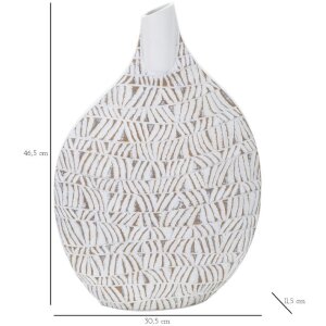 Mauro Ferretti Vase Nairobi 30,5x11,5x46,5 cm weiß gewaschen