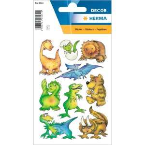HERMA Schmucketiketten DECOR Dinos 3 Blatt selbstklebend...