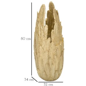 Mauro Ferretti vază pene 32x34x80 cm de culoare aurie