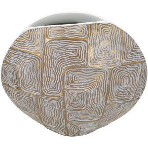 Mauro Ferretti Eklipsen vaza 36x11x34.5 cm aur alb