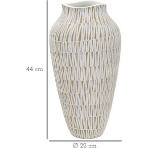 Mauro Ferretti Vase Stiky Ø 22x44 cm gold weiß