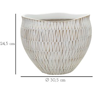 Mauro Ferretti Stiky cachepot Ø 30.5x24.5 cm aur alb