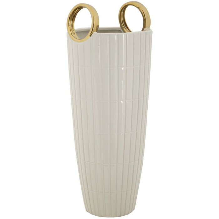 Mauro Ferretti Vase Einkaufen Ø 18x45 cm weiß gold