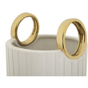 Mauro Ferretti Vase Einkaufen Ø 18x45 cm weiß gold