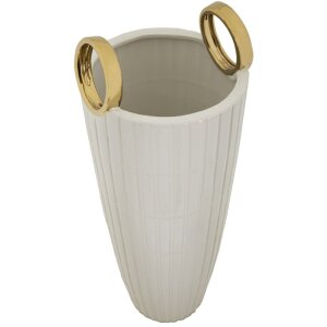 Mauro Ferretti Vase Einkaufen Ø 18x45 cm weiß gold