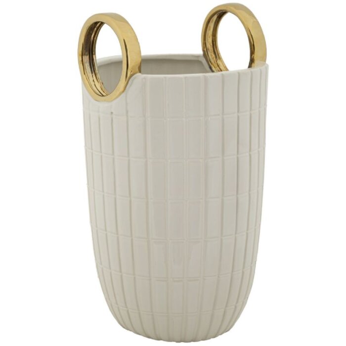 Mauro Ferretti Vase Einkaufen Ø 18x25 cm weiß gold