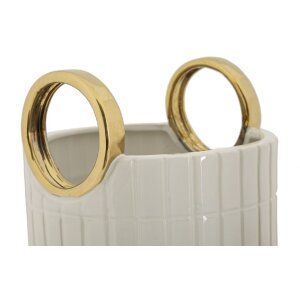 Mauro Ferretti Vase Einkaufen Ø 18x25 cm weiß gold