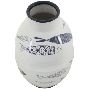 Mauro Ferretti Vase Fisch Ø 21x31 cm weiß blau