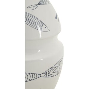 Mauro Ferretti vază pește Ø 15x24 cm alb albastru