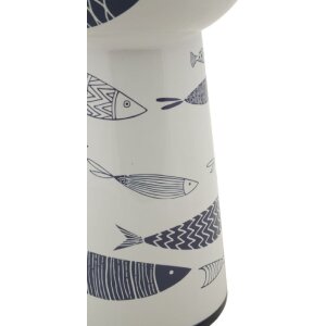 Mauro Ferretti vază pește mare Ø 14x38.5 cm alb albastru