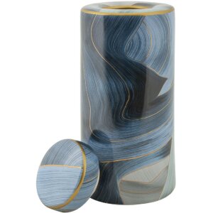 Mauro Ferretti Vase Elegant Ø 15x34 cm blau gold mit Deckel