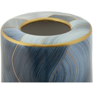 Mauro Ferretti Vase Elegant Ø 15x34 cm blau gold mit Deckel